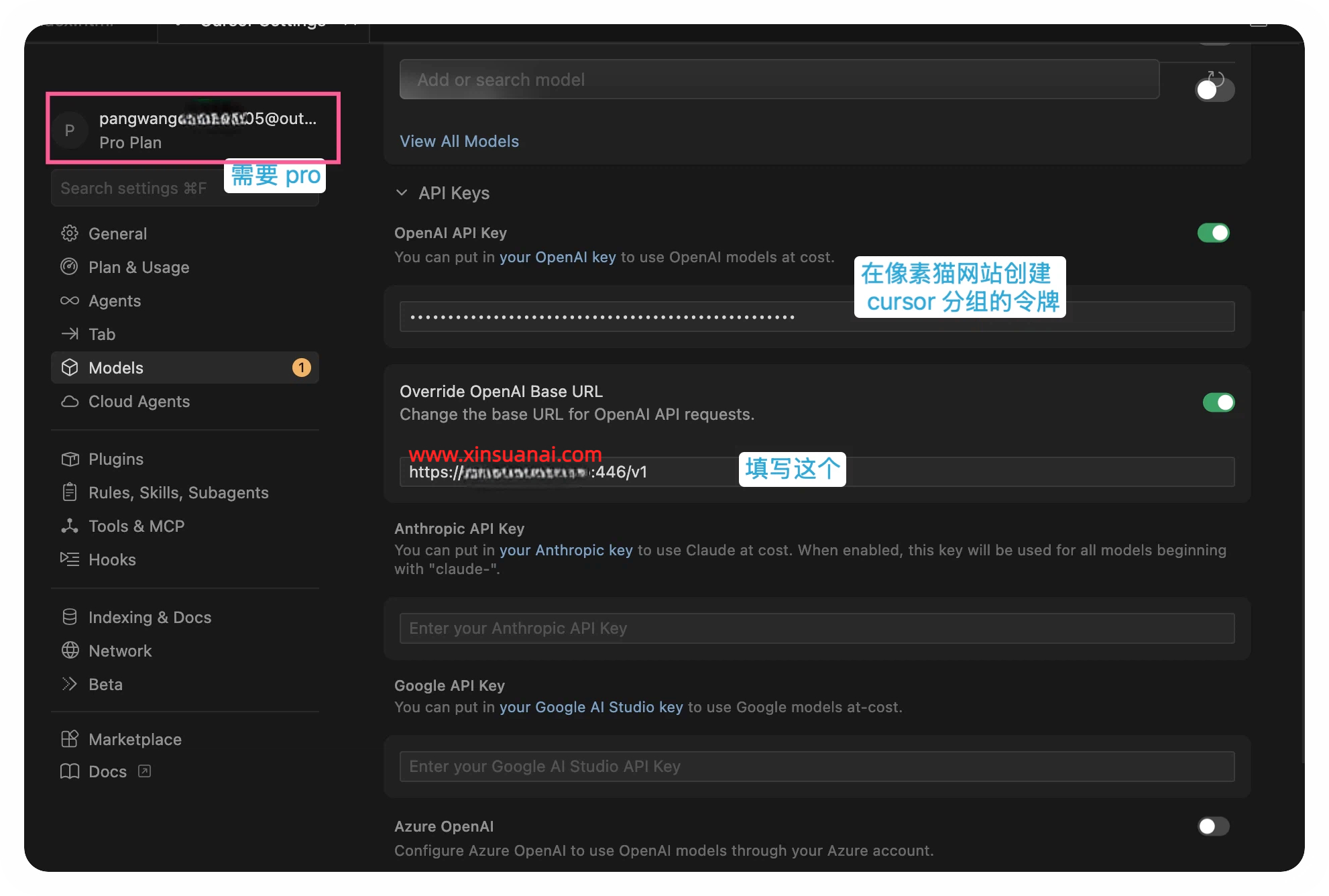 Cursor 配置截图